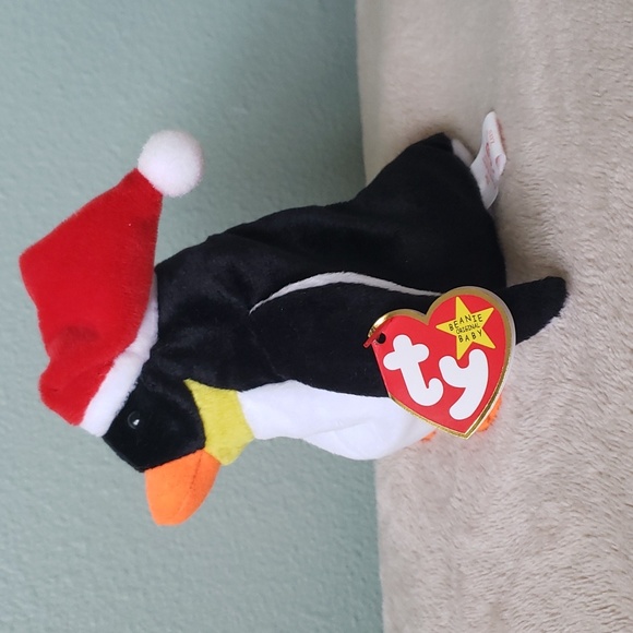 Zero 🐧🎅Ty Beanie Baby Christmas Penguin w/Hat⛄ Gift Kids Toy Collectible, NWT - Picture 9 of 11